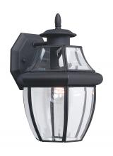 Generation Lighting - Seagull US 8038-12 - Lancaster traditional 1-light outdoor exterior medium wall lantern sconce in black finish with clear