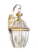 Generation Lighting - Seagull US 8039-02 - Lancaster traditional 2-light outdoor exterior wall lantern sconce in polished brass gold finish wit