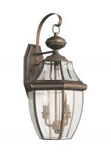 Generation Lighting - Seagull US 8039-71 - Lancaster traditional 2-light outdoor exterior wall lantern sconce in antique bronze finish with cle