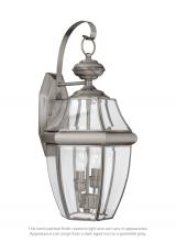 Generation Lighting - Seagull US 8039-965 - Lancaster traditional 2-light outdoor exterior wall lantern sconce in antique brushed nickel silver