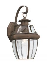 Generation Lighting - Seagull US 8067-71 - Lancaster traditional 1-light outdoor exterior large wall lantern sconce in antique bronze finish wi