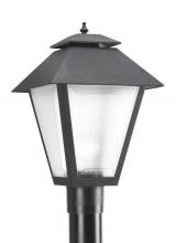 Generation Lighting - Seagull US 82065EN3-12 - Polycarbonate Outdoor traditional 1-light LED outdoor exterior post lantern in black finish with fro