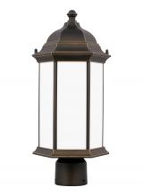 Generation Lighting - Seagull US 8238651-71 - Sevier traditional 1-light outdoor exterior medium post lantern in antique bronze finish with satin