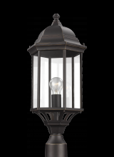 Generation Lighting - Seagull US 8238701-71 - Sevier traditional 1-light outdoor exterior large post lantern in antique bronze finish with clear g