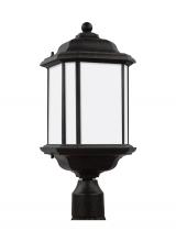 Generation Lighting - Seagull US 82529-746 - Kent traditional 1-light outdoor exterior post lantern in oxford bronze finish with satin etched gla