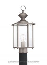 Generation Lighting - Seagull US 8257-965 - Jamestowne transitional 1-light outdoor exterior post lantern in antique brushed nickel silver finis
