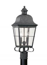 Generation Lighting - Seagull US 8262-46 - Chatham traditional 2-light outdoor exterior post lantern in oxidized bronze finish with clear seede