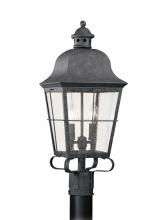 Generation Lighting - Seagull US 8262EN-46 - Chatham traditional 2-light LED outdoor exterior post lantern in oxidized bronze finish with clear s