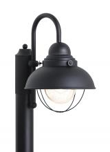 Generation Lighting - Seagull US 8269EN3-12 - Sebring transitional 1-light LED outdoor exterior post lantern in black finish with clear seeded gla