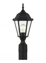 Generation Lighting - Seagull US 82938-12 - Bakersville traditional 1-light outdoor exterior post lantern in black finish with clear beveled gla