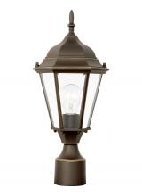 Generation Lighting - Seagull US 82938-71 - Bakersville traditional 1-light outdoor exterior post lantern in antique bronze finish with clear be