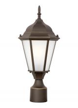 Generation Lighting - Seagull US 82941-71 - Bakersville traditional 1-light outdoor exterior post lantern in antique bronze finish with satin et