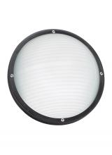 Generation Lighting - Seagull US 83057EN3-12 - Bayside traditional 1-light LED outdoor exterior wall or ceiling mount in black finish with frosted