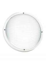 Generation Lighting - Seagull US 83057EN3-15 - Bayside traditional 1-light LED outdoor exterior wall or ceiling mount in white finish with frosted