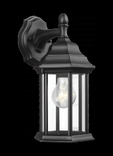 Generation Lighting - Seagull US 8338701-12 - Sevier traditional 1-light outdoor exterior small downlight outdoor wall lantern sconce in black fin