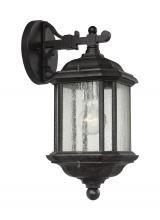 Generation Lighting - Seagull US 84030-746 - Kent traditional 1-light outdoor exterior medium wall lantern sconce in oxford bronze finish with cl