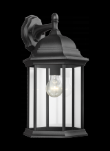 Generation Lighting - Seagull US 8438701-12 - Sevier traditional 1-light outdoor exterior large downlight outdoor wall lantern sconce in black fin
