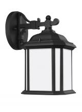 Generation Lighting - Seagull US 84529EN3-12 - Kent traditional 1-light LED outdoor exterior small wall lantern sconce in black finish with satin e