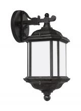 Generation Lighting - Seagull US 84530-746 - Kent traditional 1-light outdoor exterior medium wall lantern sconce in oxford bronze finish with sa
