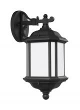 Generation Lighting - Seagull US 84530EN3-12 - Kent traditional 1-light LED outdoor exterior medium wall lantern sconce in black finish with satin