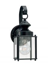 Generation Lighting - Seagull US 8456-12 - Jamestowne transitional 1-light small outdoor exterior wall lantern in black finish with clear bevel