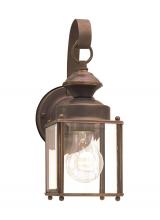 Generation Lighting - Seagull US 8456-71 - Jamestowne transitional 1-light small outdoor exterior wall lantern in antique bronze finish with cl