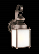 Generation Lighting - Seagull US 84560-71 - Jamestowne transitional 1-light small outdoor exterior wall lantern in antique bronze finish with fr
