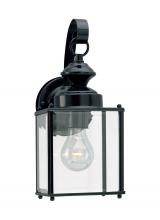 Generation Lighting - Seagull US 8457-12 - Jamestowne transitional 1-light medium outdoor exterior wall lantern in black finish with clear beve