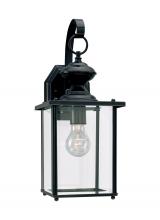 Generation Lighting - Seagull US 8458-12 - Jamestowne transitional 1-light large outdoor exterior wall lantern in black finish with clear bevel
