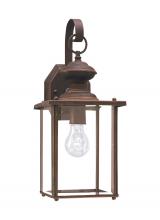 Generation Lighting - Seagull US 8458-71 - Jamestowne transitional 1-light large outdoor exterior wall lantern in antique bronze finish with cl