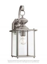 Generation Lighting - Seagull US 8458-965 - Jamestowne transitional 1-light large outdoor exterior wall lantern in antique brushed nickel silver