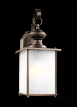 Generation Lighting - Seagull US 84580-71 - Jamestowne transitional 1-light large outdoor exterior wall lantern in antique bronze finish with fr