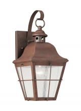 Generation Lighting - Seagull US 8462-44 - Chatham traditional 1-light outdoor exterior wall lantern sconce in weathered copper finish with cle