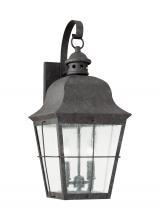 Generation Lighting - Seagull US 8463-46 - Chatham traditional 2-light outdoor exterior wall lantern sconce in oxidized bronze finish with clea
