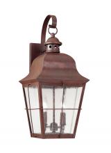 Generation Lighting - Seagull US 8463EN-44 - Chatham traditional 2-light LED outdoor exterior wall lantern sconce in weathered copper finish with