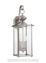 Generation Lighting - Seagull US 8468-965 - Jamestowne transitional 2-light outdoor exterior wall lantern in antique brushed nickel silver finis