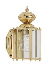 Generation Lighting - Seagull US 8507-02 - Classico traditional 1-light outdoor exterior small wall lantern sconce in polished brass gold finis