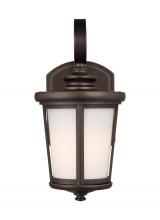 Generation Lighting - Seagull US 8519301-71 - Eddington modern 1-light outdoor exterior small wall lantern sconce in antique bronze finish with ca