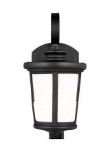 Generation Lighting - Seagull US 8519301EN3-12 - Eddington modern 1-light LED outdoor exterior small wall lantern sconce in black finish with cased o