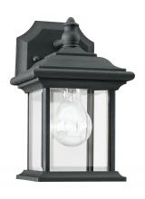 Generation Lighting - Seagull US 85200-12 - Wynfield traditional 1-light outdoor exterior wall lantern sconce downlight in black finish with cle
