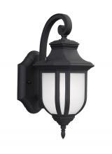 Generation Lighting - Seagull US 8536301-12 - Childress traditional 1-light outdoor exterior small wall lantern sconce in black finish with satin