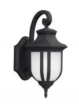 Generation Lighting - Seagull US 8536301EN3-12 - Childress traditional 1-light LED outdoor exterior small wall lantern sconce in black finish with sa