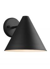 Generation Lighting - Seagull US 8538501-12 - Crittenden mid century modern 1-light outdoor exterior Dark Sky compliant medium wall lantern sconce