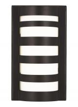 Generation Lighting - Seagull US 8543193S-71 - Rebay modern 1-light LED outdoor exterior small wall lantern sconce in antique bronze finish with et