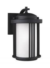 Generation Lighting - Seagull US 8547901DEN3-12 - Crowell contemporary 1-light LED outdoor exterior small wall lantern sconce in black finish with sat