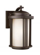 Generation Lighting - Seagull US 8547901DEN3-71 - Crowell contemporary 1-light LED outdoor exterior small wall lantern sconce in antique bronze finish