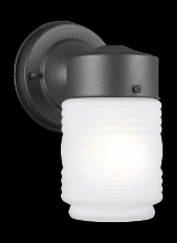 Generation Lighting - Seagull US 8550001-12 - Outdoor Wall traditional 1-light outdoor exterior wall lantern sconce in black finish with satin etc