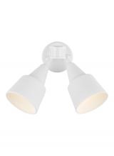 Generation Lighting - Seagull US 8560702PM-15 - Flood Light traditional 2-light outdoor exterior flood with photo and motion sensor in white finish