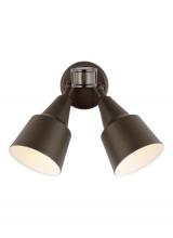 Generation Lighting - Seagull US 8560702PMEN3-71 - Flood Light traditional 2-light LED outdoor exterior flood with photo and motion sensor in antique b