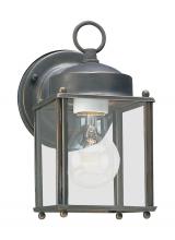 Generation Lighting - Seagull US 8592-71 - New Castle traditional 1-light outdoor exterior wall lantern sconce in antique bronze finish with cl